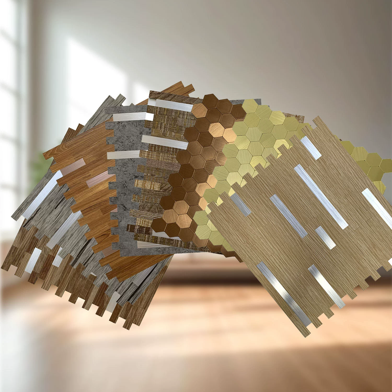 Мозаичная плитка для декора стен ванной комнаты и бассейна, мозаичная плитка под дерево, самоклеящаяся горизонтальная плитка для соединения