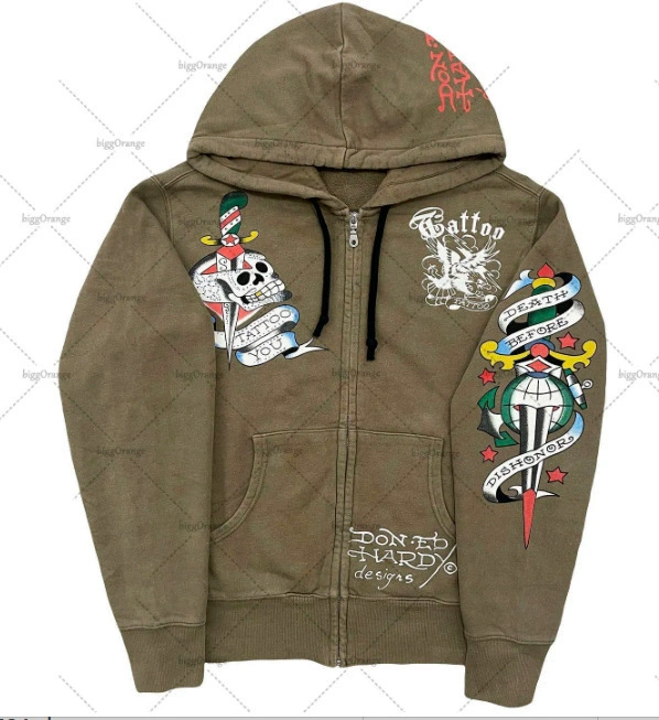 Толстовка мужская/женская oversized (American Gothic), готический принт черепа и костей, стиль Y2K