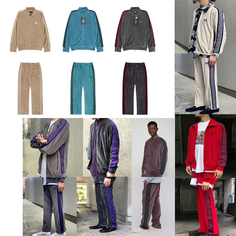 Needles track бабочка японский тренд спорт бархатный повседневный свободный мужской и женский куртка на молнии