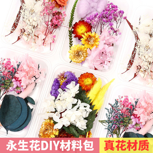 浮游花干花永生花 DIY滴胶填充花材迷你压花材料植物标本干花批发