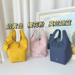 小马拉夫迷你菜篮子包新款荔枝纹牛皮水桶包单肩斜跨手提托特女包