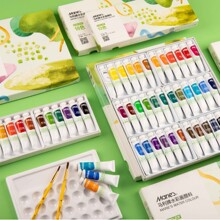 马利水彩颜料艺术美考专用12色24色36色小学儿童绘画专用无毒盒装