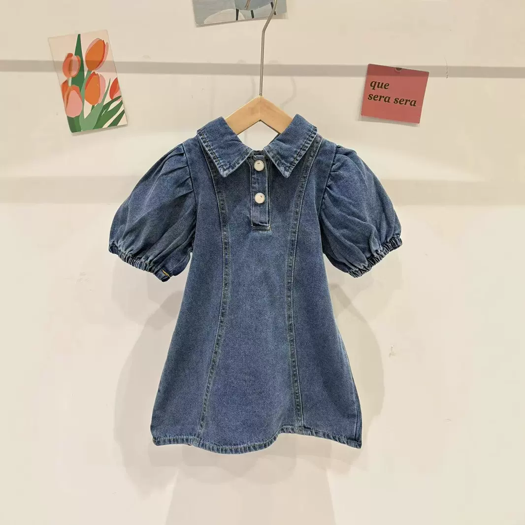 女童宝宝2025夏季新款牛仔裙可爱度假风小女孩连衣裙夏装裙子牛仔