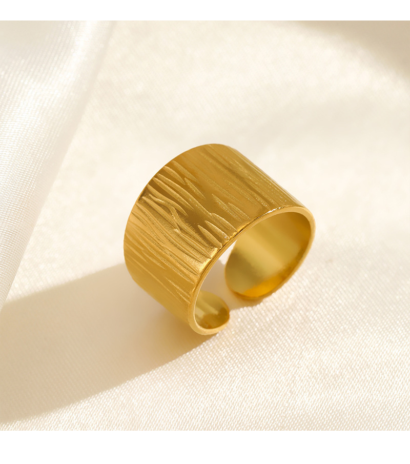 Street Occasion 304 Stainless Steel Material Geometric Pattern PVD Coated 18K Gold Plated Geometric 304 Stainless Steel Modern Style Waterproof Non Tarnish Open Ring
