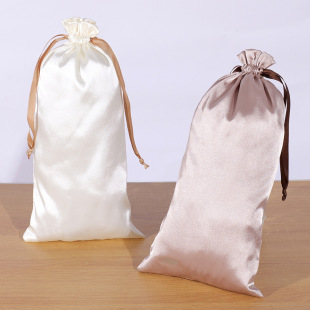 Satin cloth dustproof drawstring bag long jewelry bag smooth silk cloth bag gift storage bag factory wholesale