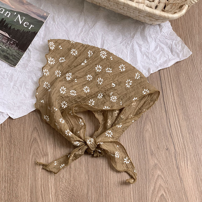 Bufanda triangular con cintura para mujer nuevo estilo fino decoración de flores protección para el cuello bufanda de seda bufanda de seda bufanda de todo fósforo de alta calidad banda para el cabello