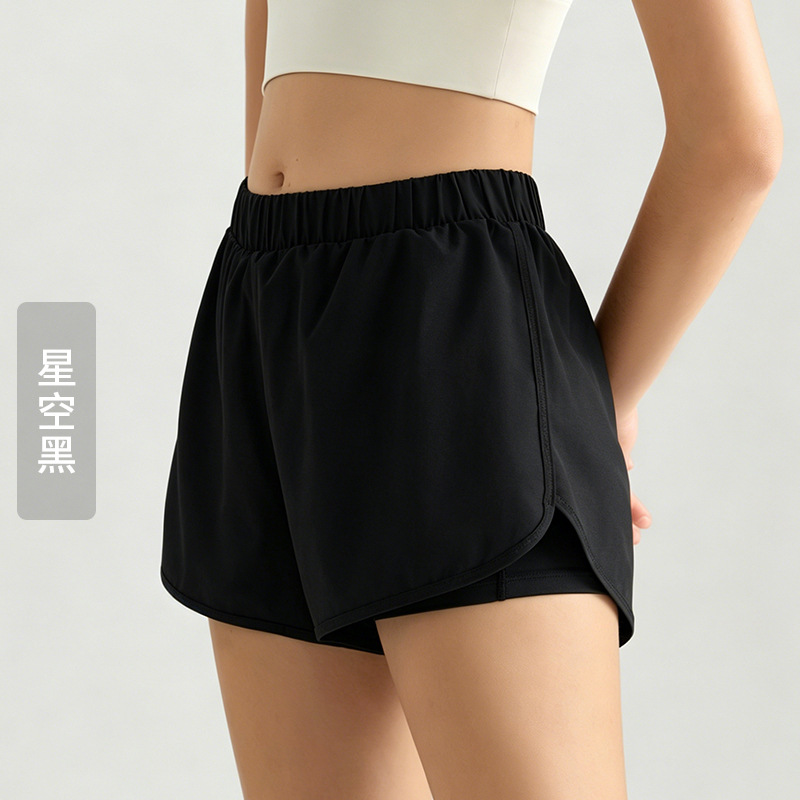 Pantalones cortos deportivos para mujer LAHN, de cintura alta, holgados, pantalones de yoga para correr, pantalones cortos adelgazantes, finos y transpirables para el verano