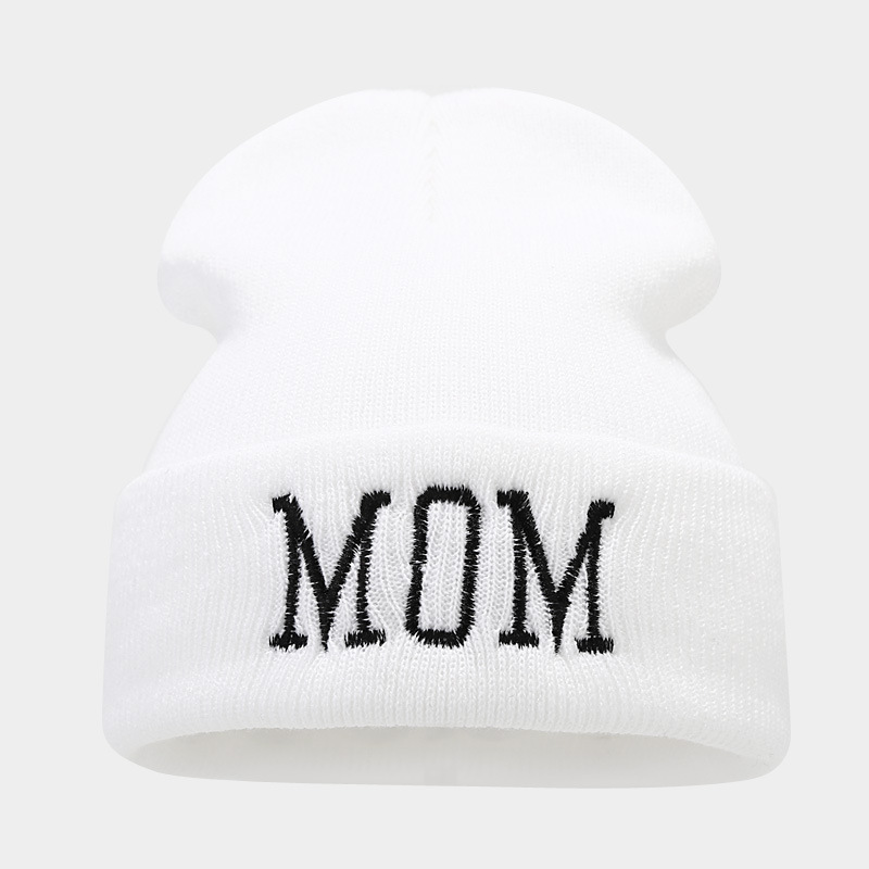 Embroidery Design Basic Style Eaveless Rim Unisex Basic Letter Embroidery Eaveless Wool Cap