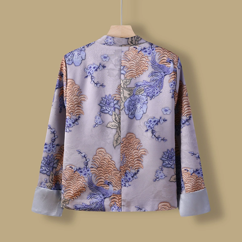 2025 Весна Новый Китайский Стиль Жаккардовый Пиджак Свободный Утягивающий Элегантный Западный Стиль Короткий Пиджак