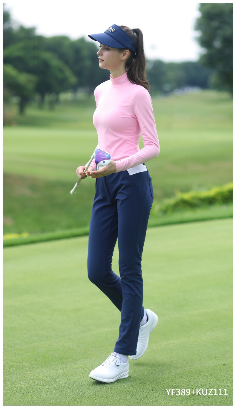 Áo thun dài tay golf nữ PGM mỏng ấm thu đông — YF389 màu hồng, YF389 màu trắng, YF389 màu xám chi tiết 6