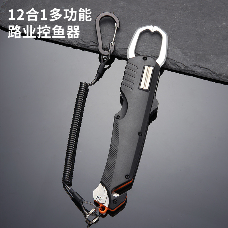12-in-1 Fish Control Tool: Multifunctional Fish Gripper, Hook Remover, Lead Cutter, Line Cutter, Handheld Fishing Pliers