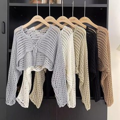 中空レースアップショートスリムプルオーバーウールニットセーター婦人服カジュアルトップス外国貿易クロスボーダー工場卸売