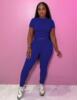 E514 On behalf of Amazon Cross border new pattern motion leisure time suit Ladies Two piece set