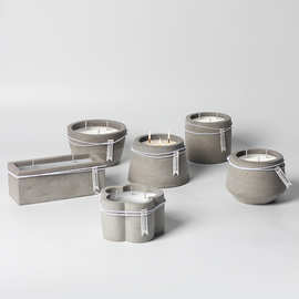 北欧跨境代发室内家居装饰工艺品蜡烛台蜡烛容器 水泥香薰蜡烛杯