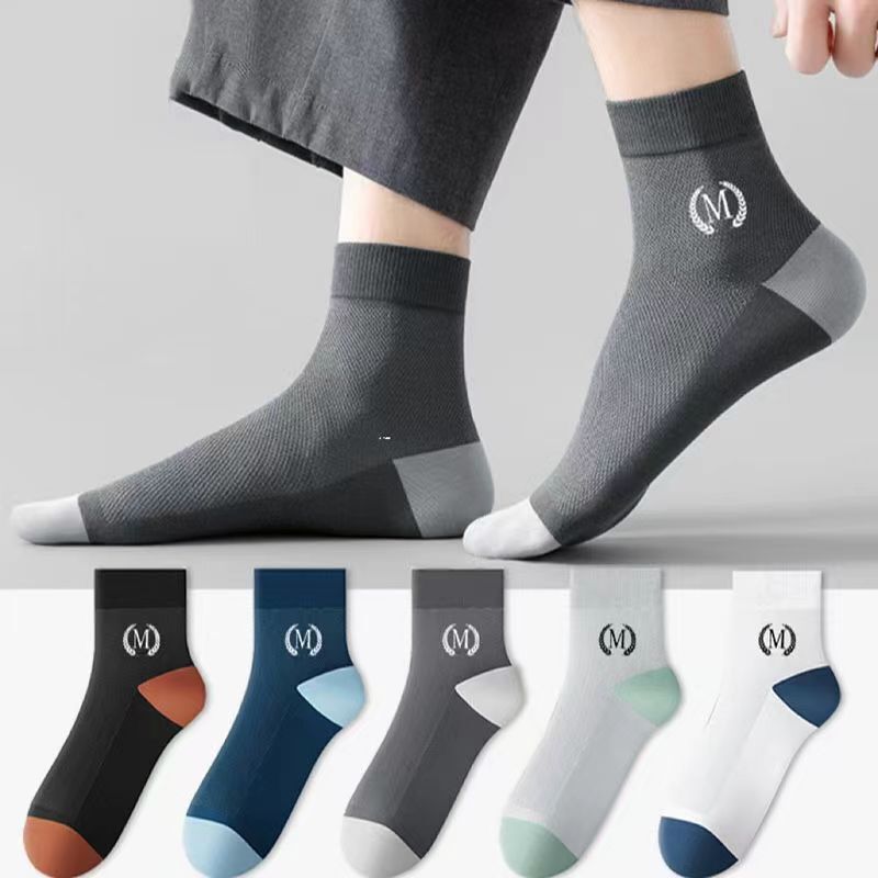 99% high quality cotton ultra-thin M letter hardcover explosion business 10 pairs of deodorant sports socks leisure sports four seasons