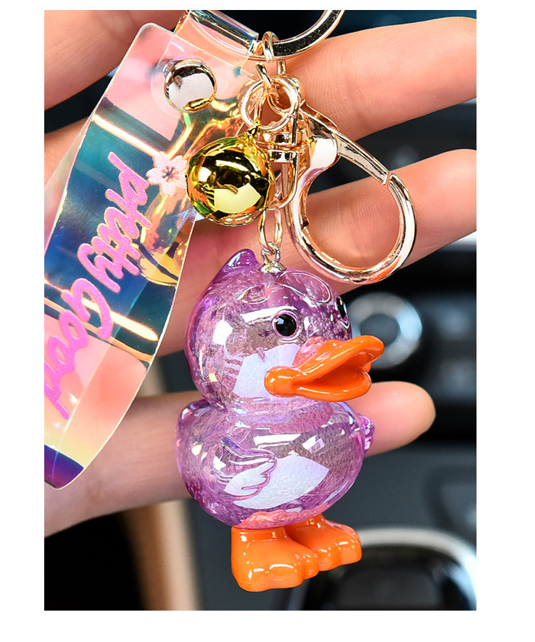 Cute Color Block Duck Pu Women's Keychain display picture 2