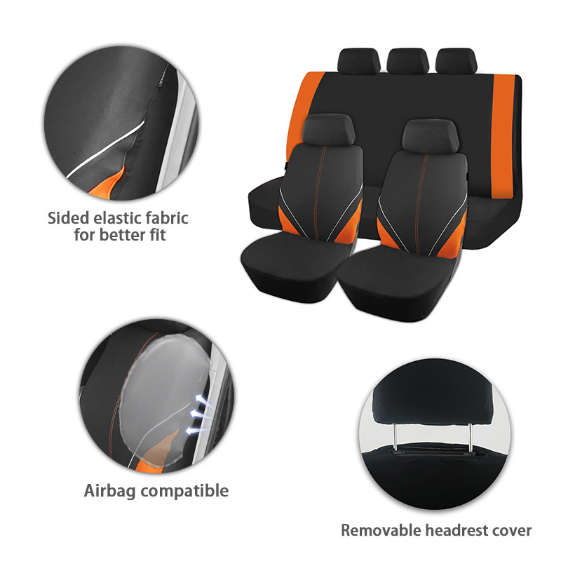 New Style Patchwork Contrasting Color Polyester Fabric Car Seat Covers Are a Hot-Selling Cross-Border Hit