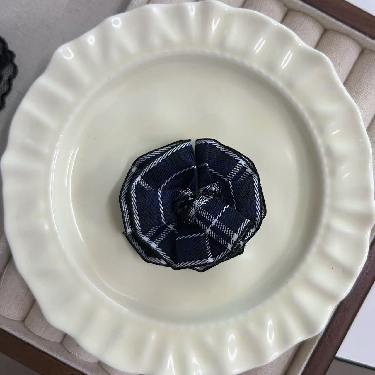 체크무늬 스커트(파란색)