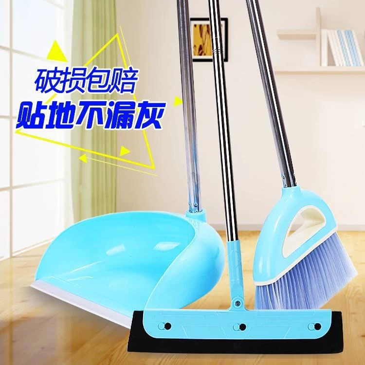 Комплект из метлы и совка с сухой и влажной амфибийной шваброй для чистки унитаза