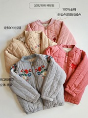 Children's Spring Autumn Fleece Jacket Ks Lamb Wool Cotton Padded Coat Baby Embroidered Cotton Jacket for Boys and Girls Jacket Baseball Jacket Outwear