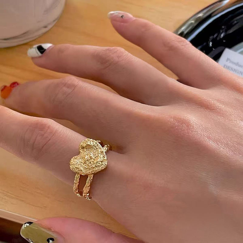 韓国版の不規則な925スターリングシルバーの女性用多用途リング、ニッチなインスタイルのデザイン、色あせしない組み合わせリング