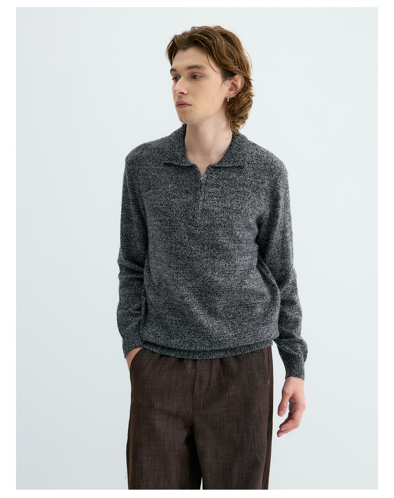 UNF 500g Half-Zip Polo Collar Sweater