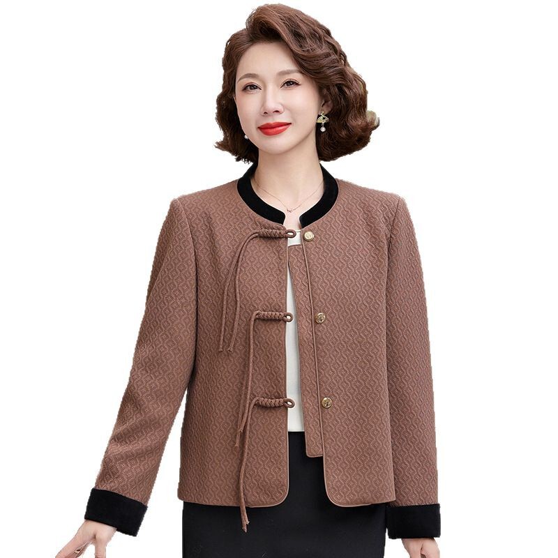 New Chinese Style Mother Spring Coat 2025 New Style Spring and Autumn Coat for Middle-aged and Elderly Women's Wedding Dress