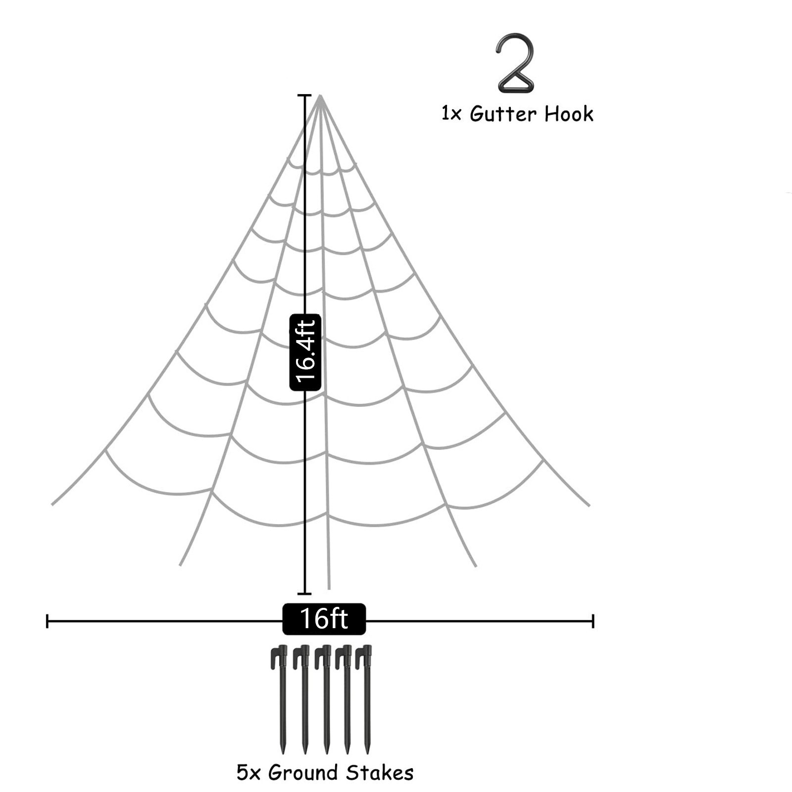 Inventario transfronterizo de Halloween tela de araña simulación de tela de triángulo de tela de peluche supergrande fantasma de la araña props decorativos interiores y exteriores