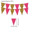 Pennant 12PCS-pink leopard print