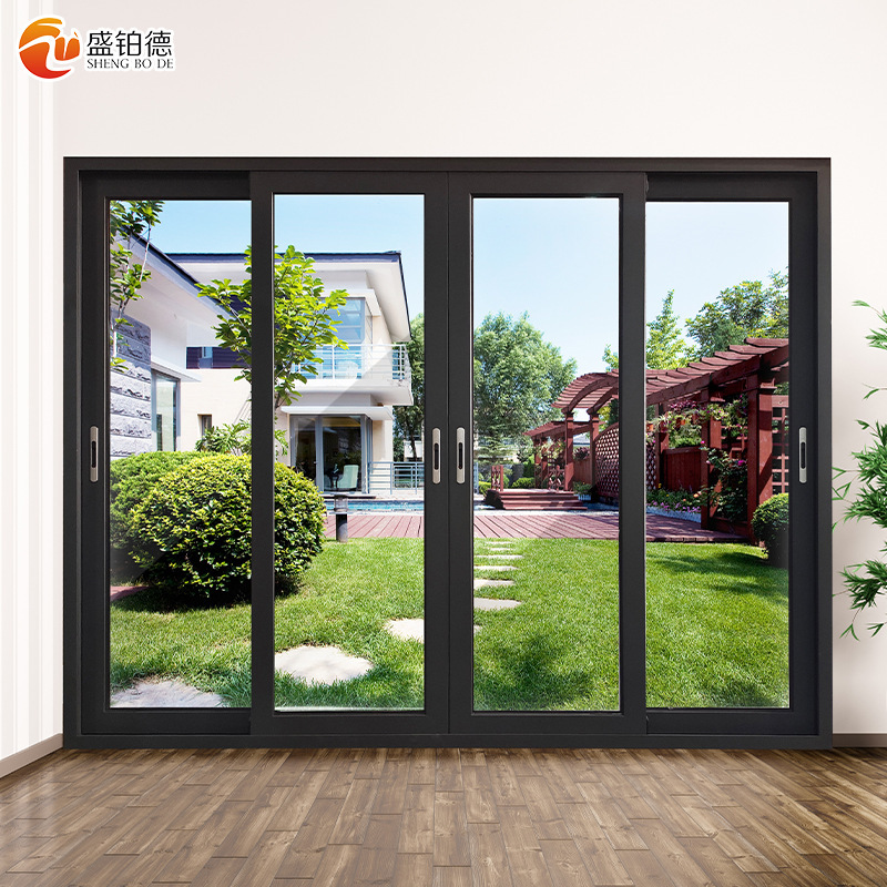 80-80 two-rail sliding door broken bridge aluminum heavy sliding door living room balcony sliding door very narrow aluminum alloy sliding