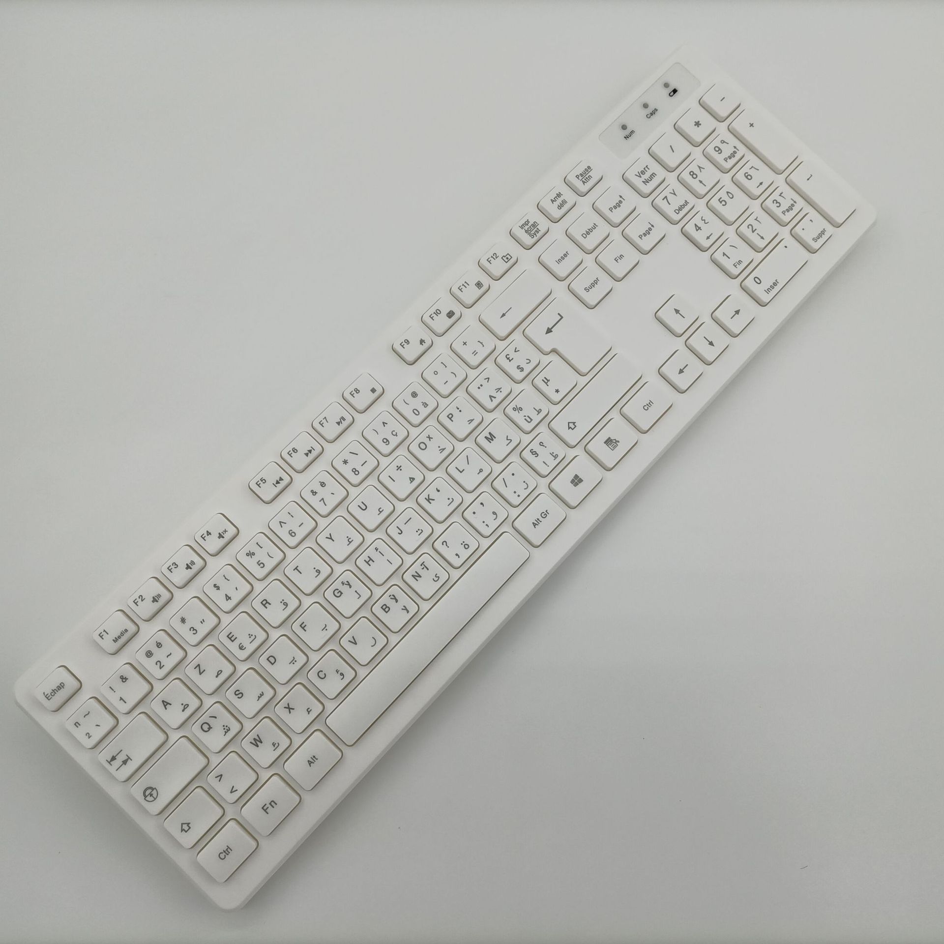 Арабская + французская белая беспроводная клавиатура
