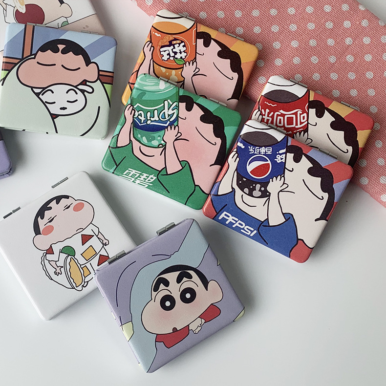 Crayón pequeño nuevo espejo de fábrica directamente para portátil plegable espejo de maquillaje estudiantes de mano comedor lindos bolsos nuevos