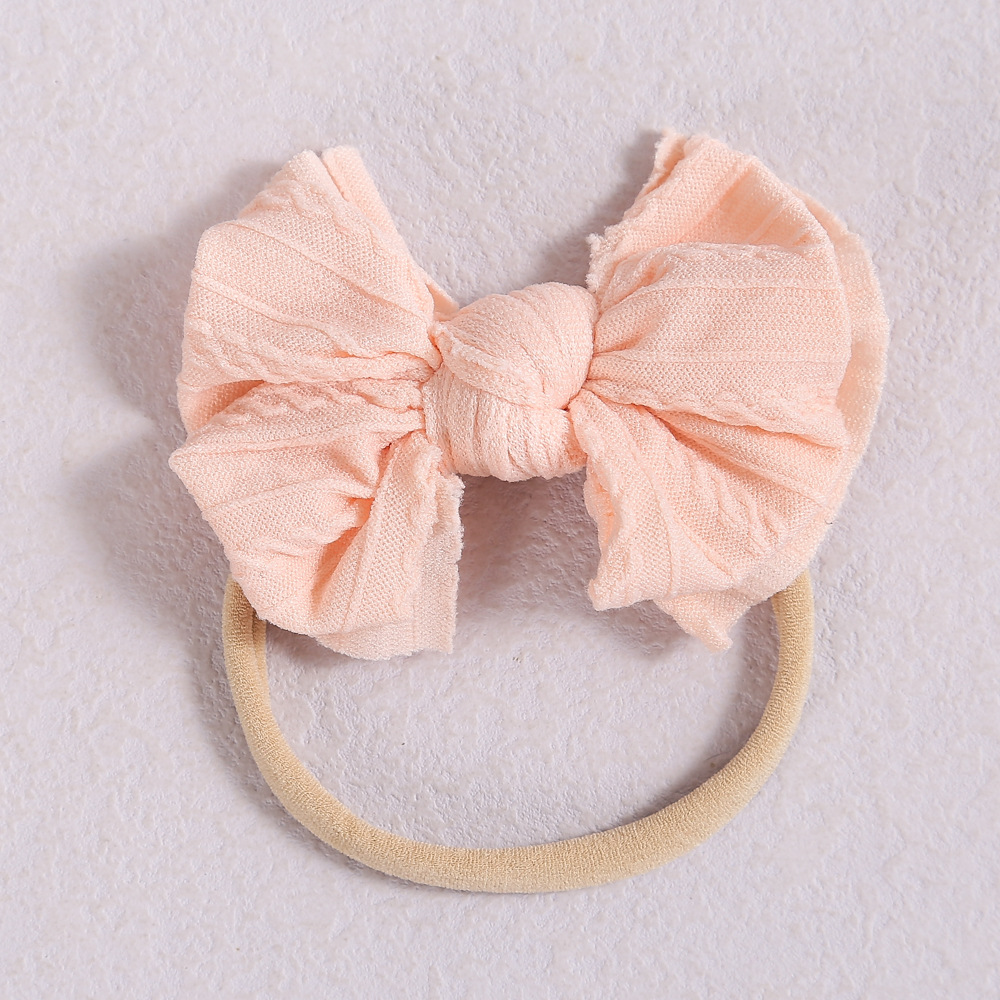 Faixa de cabelo para bebé em nylon com laço jacquard_voghion.com