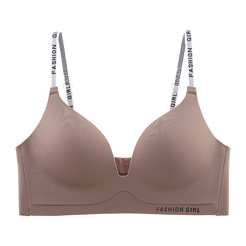 De estilo británico de una sola pieza sexy sin costuras pequeño pecho push-up ropa interior de las mujeres sin costuras chica inalámbrica sujetador ajustable