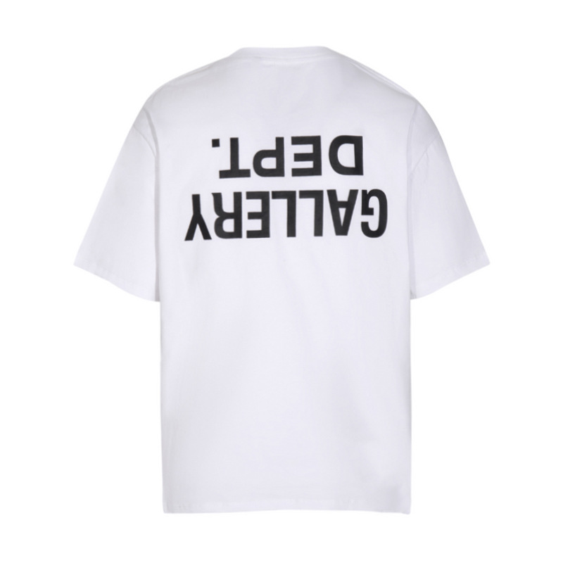 Galería American Trendy Brand Print Manga corta Vintage Verano Sueldo Gradiente Bronceado Camiseta de la calle Hombres