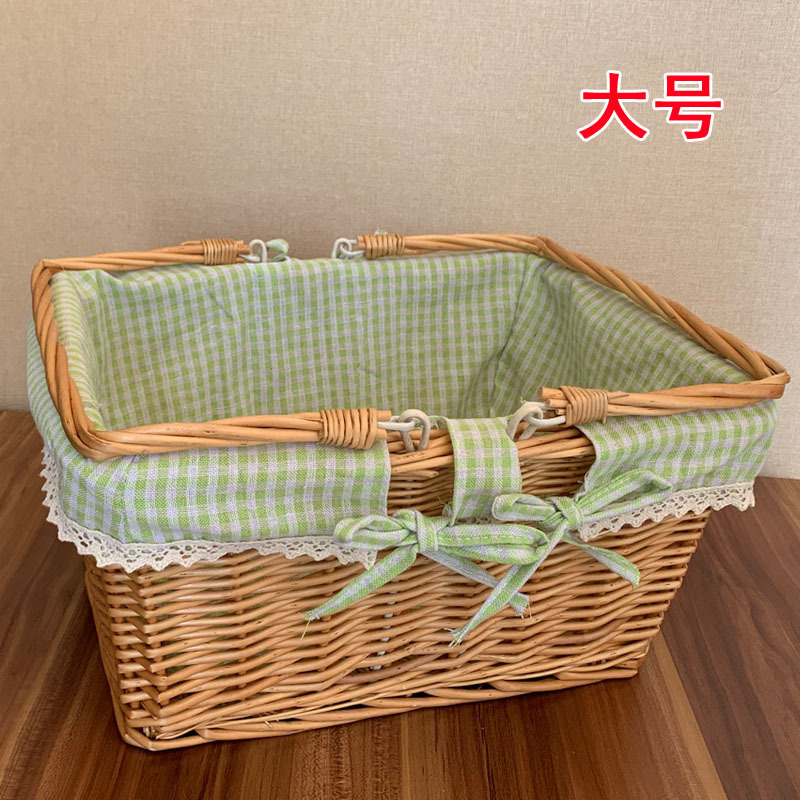 柳編み収納かご買い物かご藤編み果物かご手提げかご野菜青屋外ピクニックかご収納かご卵かご|undefined