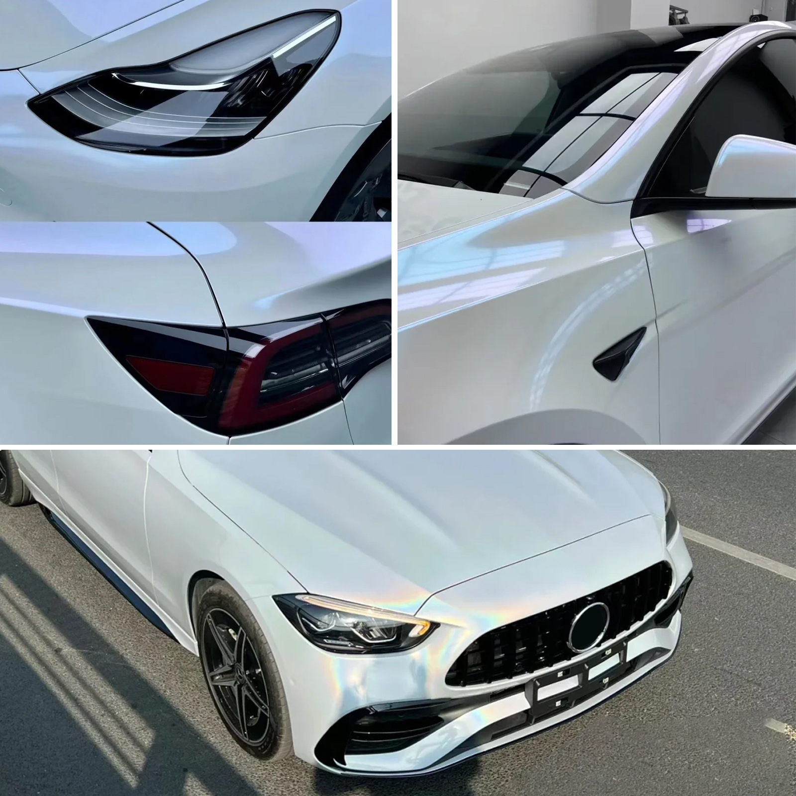 Cross-Border Supply of High-Quality Tpu Color-Changing Film Ppf in White and Blue for Car Paint Protection, Anti-Scratch and Self-Healing