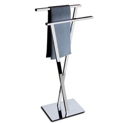 S588全銅落地式毛巾架 衛生間毛巾置物架子高低雙杆 立式浴巾架輕