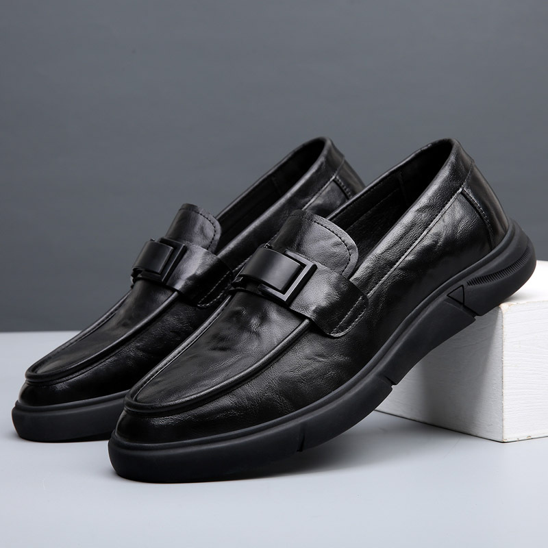 Мужская универсальная обувь для отдыха для кожаной обуви, трендовые лоферы в английском стиле, осенняя, в корейском стиле, в британском стиле