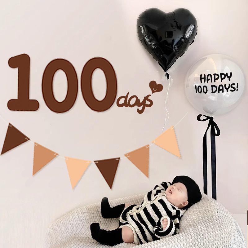 Full Moon Photo Props Arrange Baby Dragon Baby Hundred Days Scene Decoration Balloon 100 Boys and Girls Ritual Day