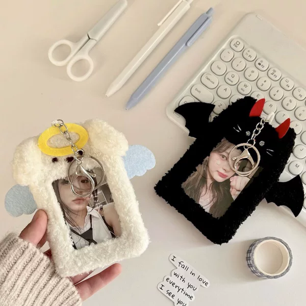 Ins Style Couple's Plush Certificate Card Set Cute Animal Campus Meal Card Love Bean Small Card Photo Portable Pendant