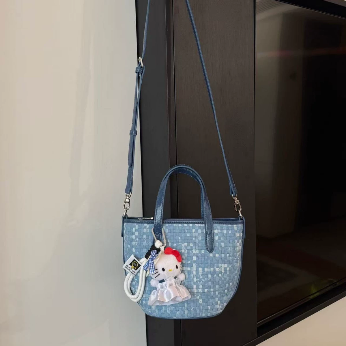 Handheld denim basket, one-shoulder bag, high-end
