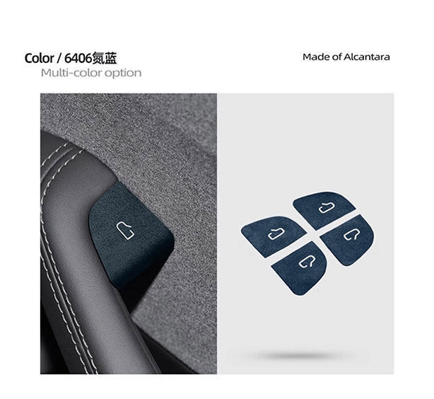 Cross-Border Preferred Choice: Tesla Model 3/Yl Car Door Switch Reminder Stickers, Suede Night Glow Interior Modification