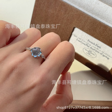 ��Ȼ����ʯ������ָ S925�y�Ƕ �S�����l