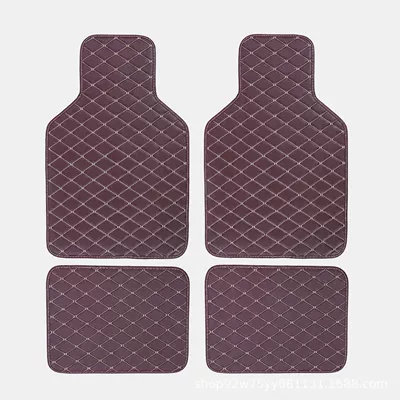Amazon universal car floor: Universal Foot Pad - brown-protruding-head-four-piece-set