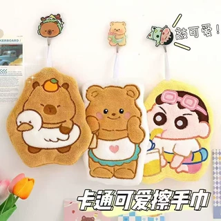 新品手巾加厚卡通不抹布吸水家用可爱珊瑚毛巾挂式掉厨房手帕