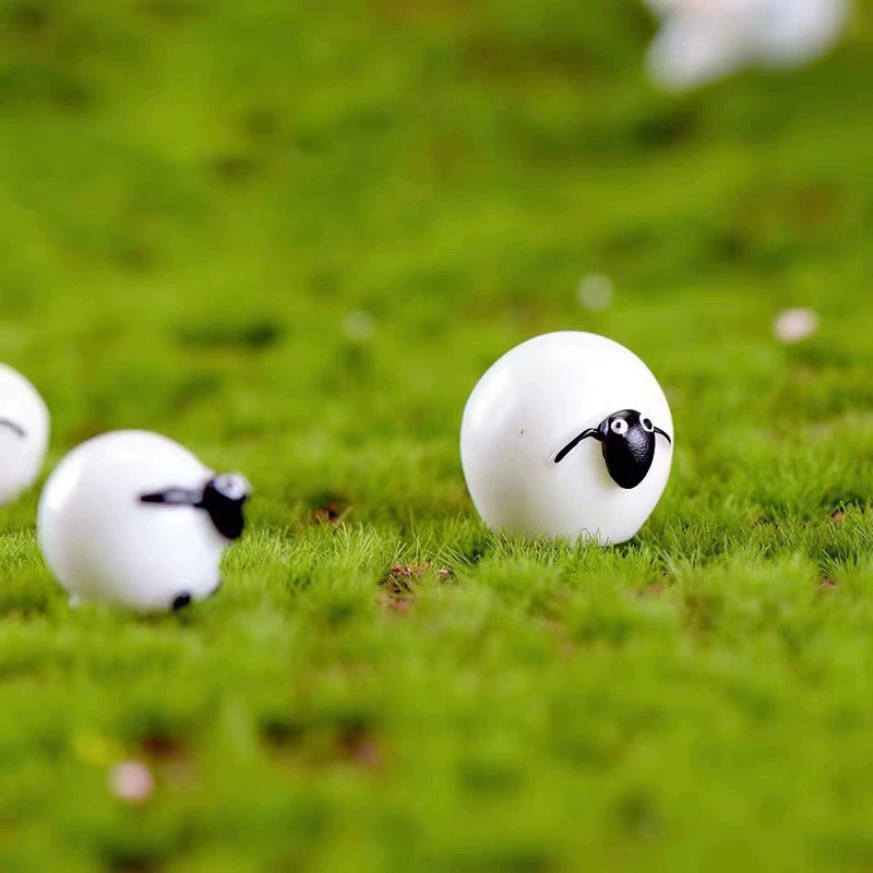 Micro landscape animal couple ornaments succulent bonsai mini resin craft sheep lamb DIY material wholesale