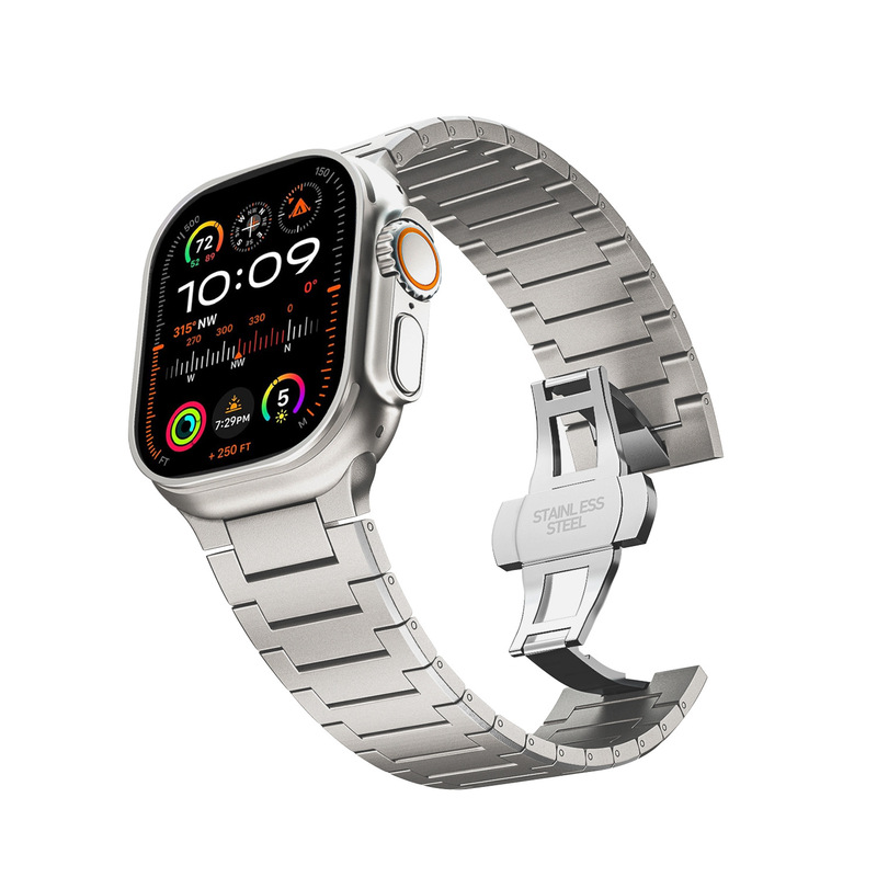 适用苹果表带AppleWatch纯钛金属表带高档iWatch钛合表带DLC加硬|undefined