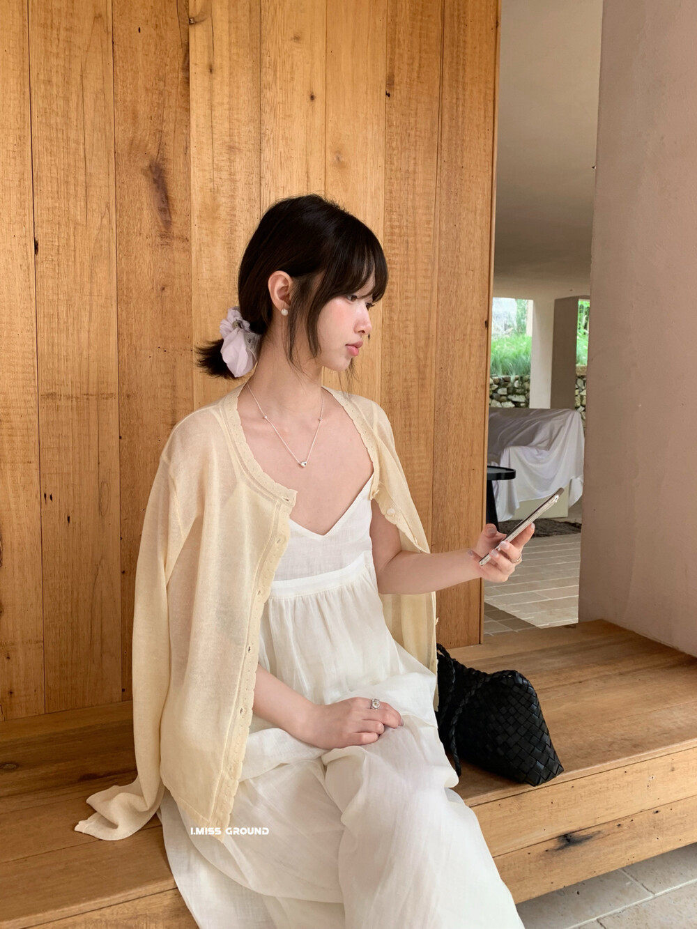 Áo khoác cardigan nữ dáng rộng tay dài chất liệu linen phối ren họa tiết hoa — xanh đậm, Xanh nước biển, trắng ngà, Dưa lưới chi tiết 12