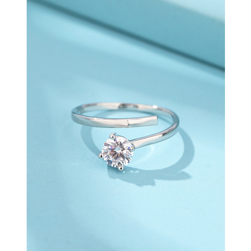 925 anillo de diamante de plata esterlina para mujeres japonesas estilo coreano simple nicho de diseño de alto nivel sensación de anillo de zircon apertura ajustable